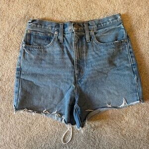 Madewell High Rise Long Denim Shorts- size 28